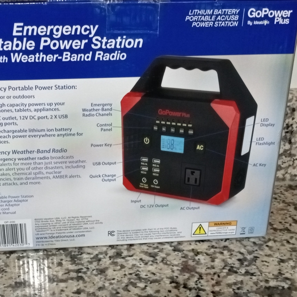 GoPower Plus Portable Power Station With Weather Band Radio - Picture 3 of 3